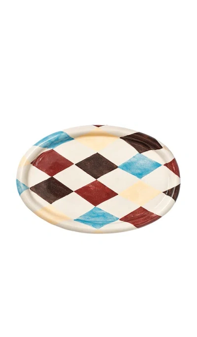 Damson Madder Chubby Serving Platter In Multi