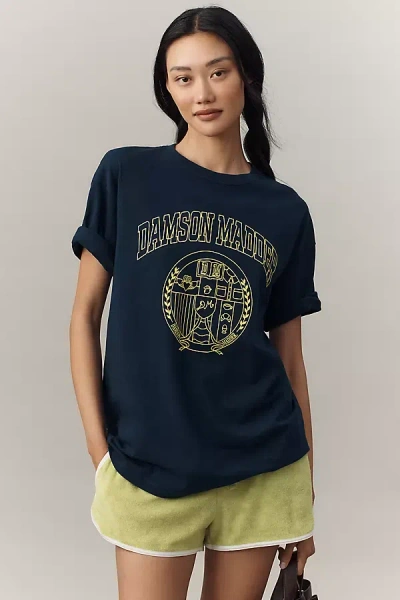 Damson Madder Collegiate Tee In Blue