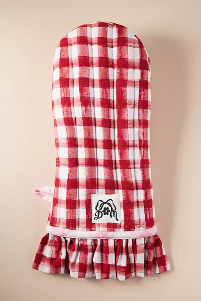 Damson Madder Cotton Oven Mitt In Red