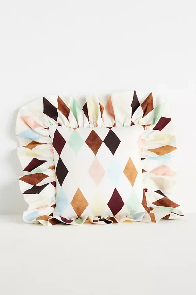 Damson Madder Cotton Printed Pillow In Multi