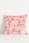 Damson Madder Cotton Printed Pillow In Red