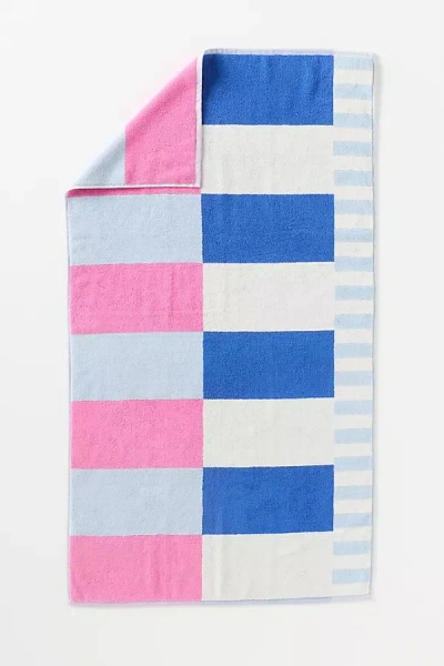 Damson Madder Cotton Woven Stripe Towel Collection In Multi