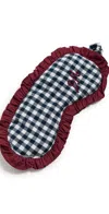 Damson Madder Damson Pajama Eye Mask Navy Gingham In Blue