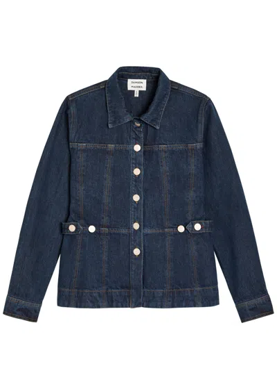 Damson Madder Darbie Panelled Denim Shirt In Blue