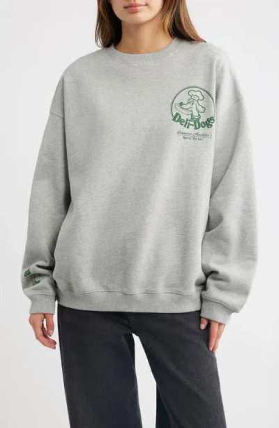 Damson Madder Deli Dog Graphic Sweatshirt In Gray