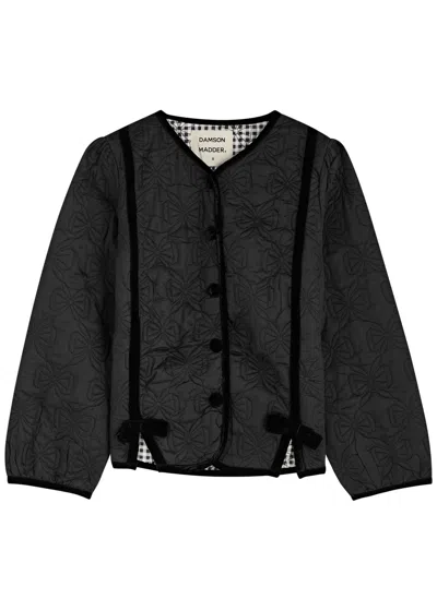 Damson Madder Diana Bow-quilted Jacket In Black