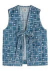 DAMSON MADDER DAMSON MADDER DILLY EMBROIDERED DENIM GILET