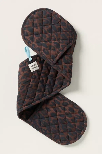 Damson Madder Double Oven Mitt In Brown