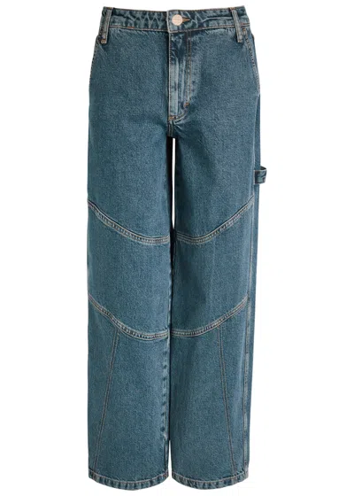 Damson Madder Drew Barrel-leg Jeans In Blue