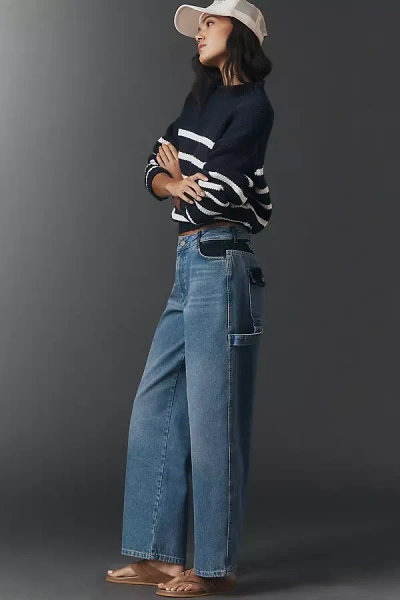 Damson Madder Drew High-rise Wide-leg Organic Cotton Jeans In Blue