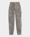Damson Madder Leopard Drew Cargos Jeans In Charcoal