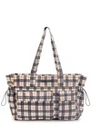 Damson Madder Eliza Checked Shell Tote Bag In Yellow
