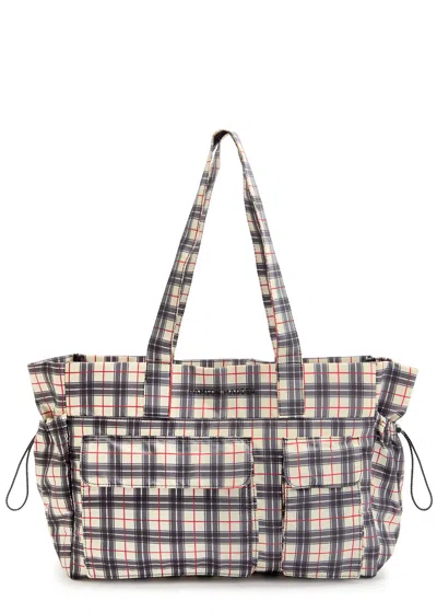 Damson Madder Eliza Checked Shell Tote Bag In Yellow