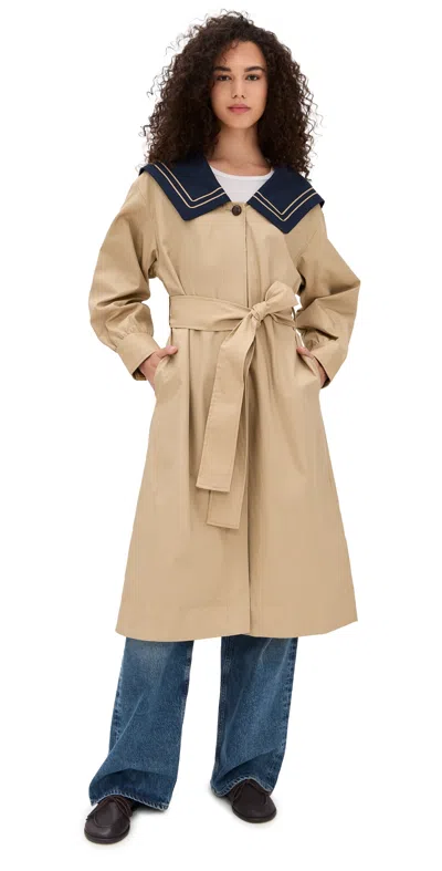 Damson Madder Ella Trench Tan In Neutral