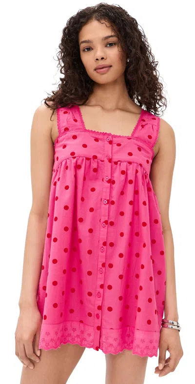 Damson Madder Elspeth Dress Pink & Red Spot