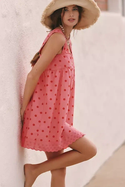 Damson Madder Elspeth Organic Cotton Mini Dress In Pink