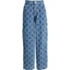 Damson Madder Womens Blue Drew Embroidered Wide-leg Mid-rise Denim Jeans In Blue