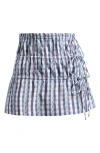 Damson Madder Este Tiered Organic Cotton Miniskirt In Navy