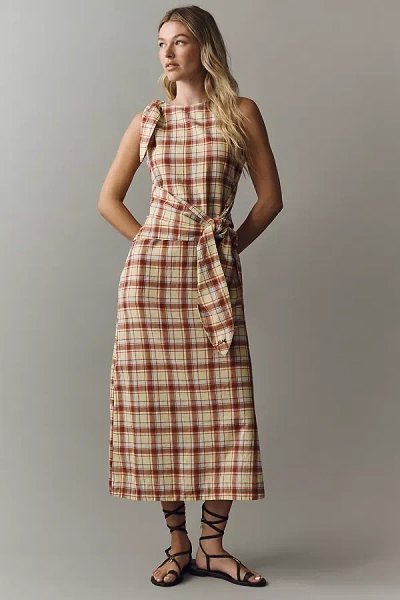 Damson Madder Women's Estelle Checked Midi Dress In Green
