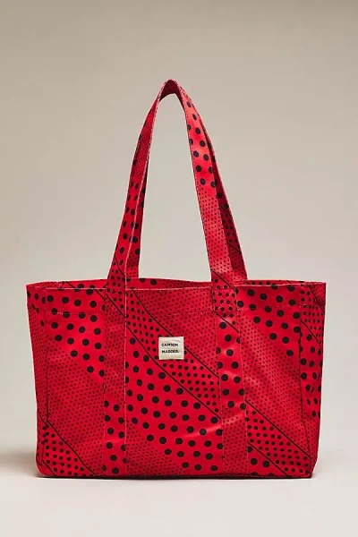 Damson Madder Exclusive Print Canvas Tote Bag In Orange