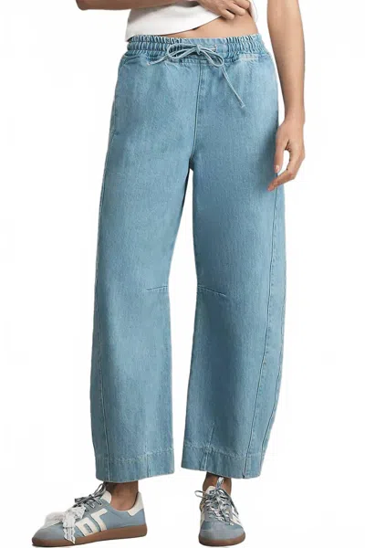 Damson Madder Felix High-rise Pull-on Barrel Jeans In Blue
