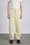 Damson Madder Felix Jeans In Butter Business Stripe In Neutral