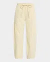 Damson Madder Felix Stripe Twill Jeans In Yellow