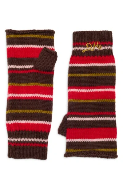 Damson Madder Fingerless Mittens In Brown