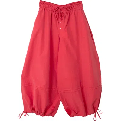 Damson Madder Frida Cotton Blend Crop Balloon Pants In Red