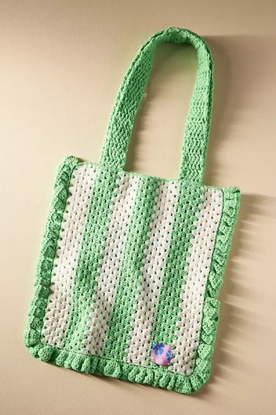 Damson Madder Frill Crochet Bag In Green