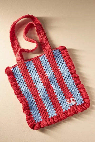 Damson Madder Frill Crochet Bag In Red