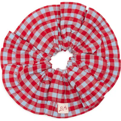Damson Madder Frill Edge Scrunchie In Red