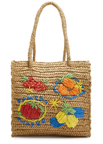 Damson Madder Fruity Straw Tote In Natural