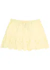 Damson Madder Gabriette Embroidered Eyelet Organic Cotton Miniskirt In Yellow