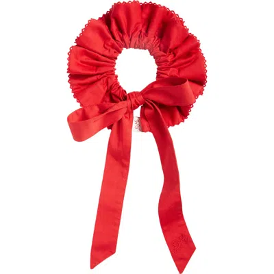 Damson Madder Garter Bun Wrap Scrunchie In Red