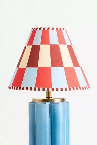 Damson Madder Geometric Printed Empire Lamp Shade In Pink