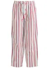 Damson Madder George Stripe Organic Cotton Drawstring Pants In Red
