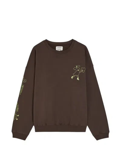 Damson Madder Graphic-print Sweater In Brown