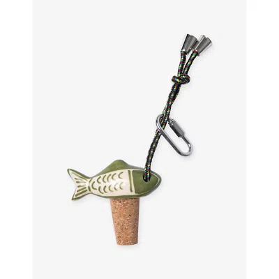 Damson Madder Green Fish Ceramic Bottle Stop