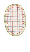 Damson Madder Hand Painted Cherry Frilly Platter In Multi