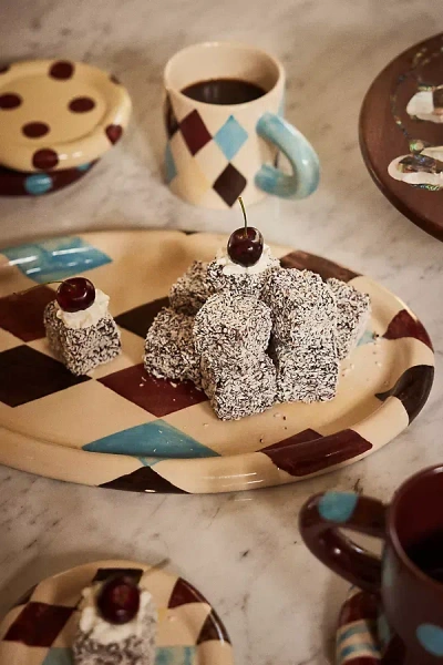 Damson Madder Handpainted Harlequin Serving Platter