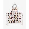 Damson Madder Harlequin-pattern Scalloped-trim Cotton Apron In Multi