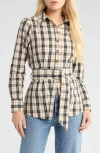Damson Madder Harley Plaid Button-up Shirt In Neutral