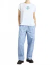 Damson Madder Harrison Pants With Ties In Bold Blue Stripe In Blue