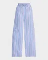 Damson Madder Harrison Pants With Ties In Bold Blue Stripe In Blue