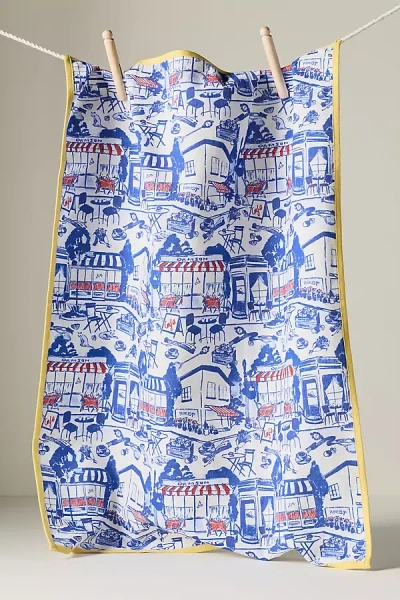 Damson Madder House Dish Towel In Blue