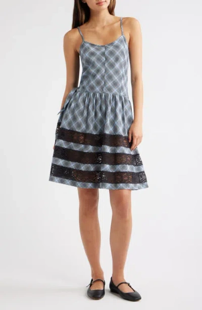 Damson Madder Iggy Lace Insert Midi Dress In Multi