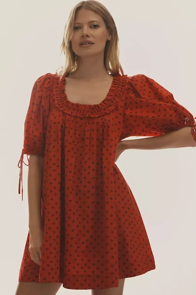 Damson Madder Jemima Mini Dress In Red