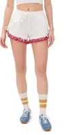 Damson Madder Jenna Cherry Broderie-anglaise Cotton Shorts In White