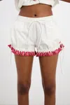 Damson Madder Jenna Bloomer Short Cherries In White